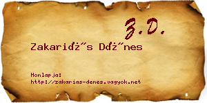 Zakariás Dénes névjegykártya